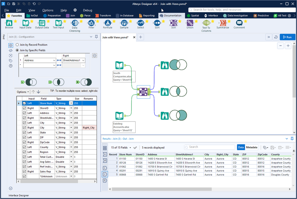 Figure 1 — Alteryx Designer workflow interface Figure 1 — Alteryx Designer workflow interface