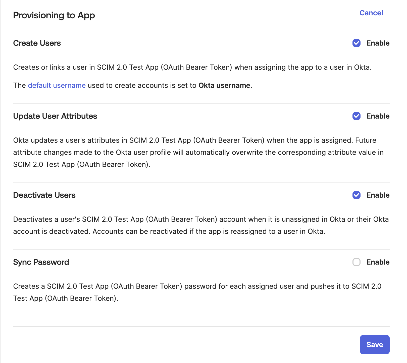 Ensure the users are properly provisioned with these settings.