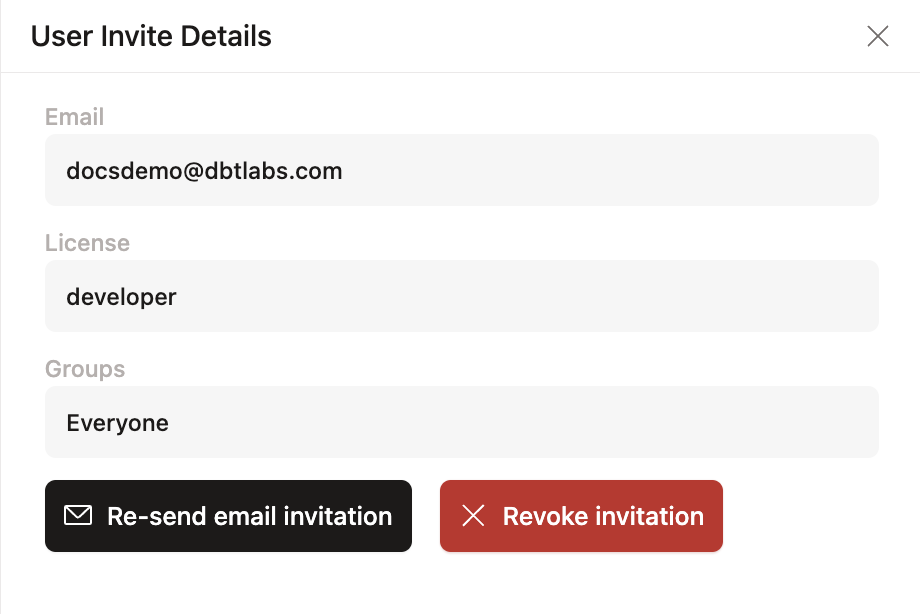 Resend or revoke the users invitation Resend or revoke the users invitation