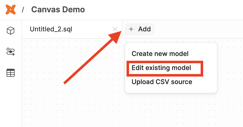 Edit a model using the 'Edit a model' button. Edit a model using the 'Edit a model' button.