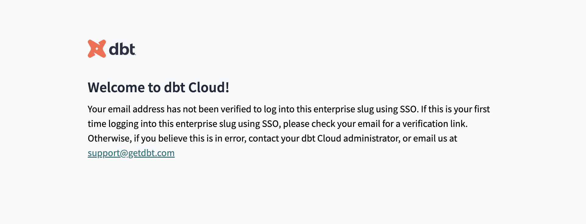 The screen users see after their first SSO login. The screen users see after their first SSO login.