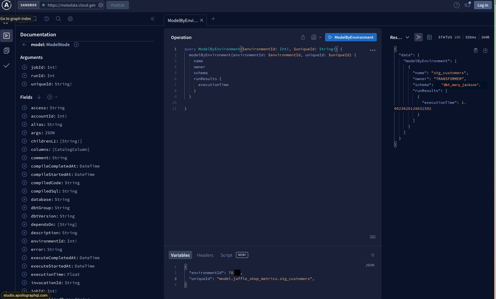 Run queries using the Apollo Server GraphQL explorer Run queries using the Apollo Server GraphQL explorer