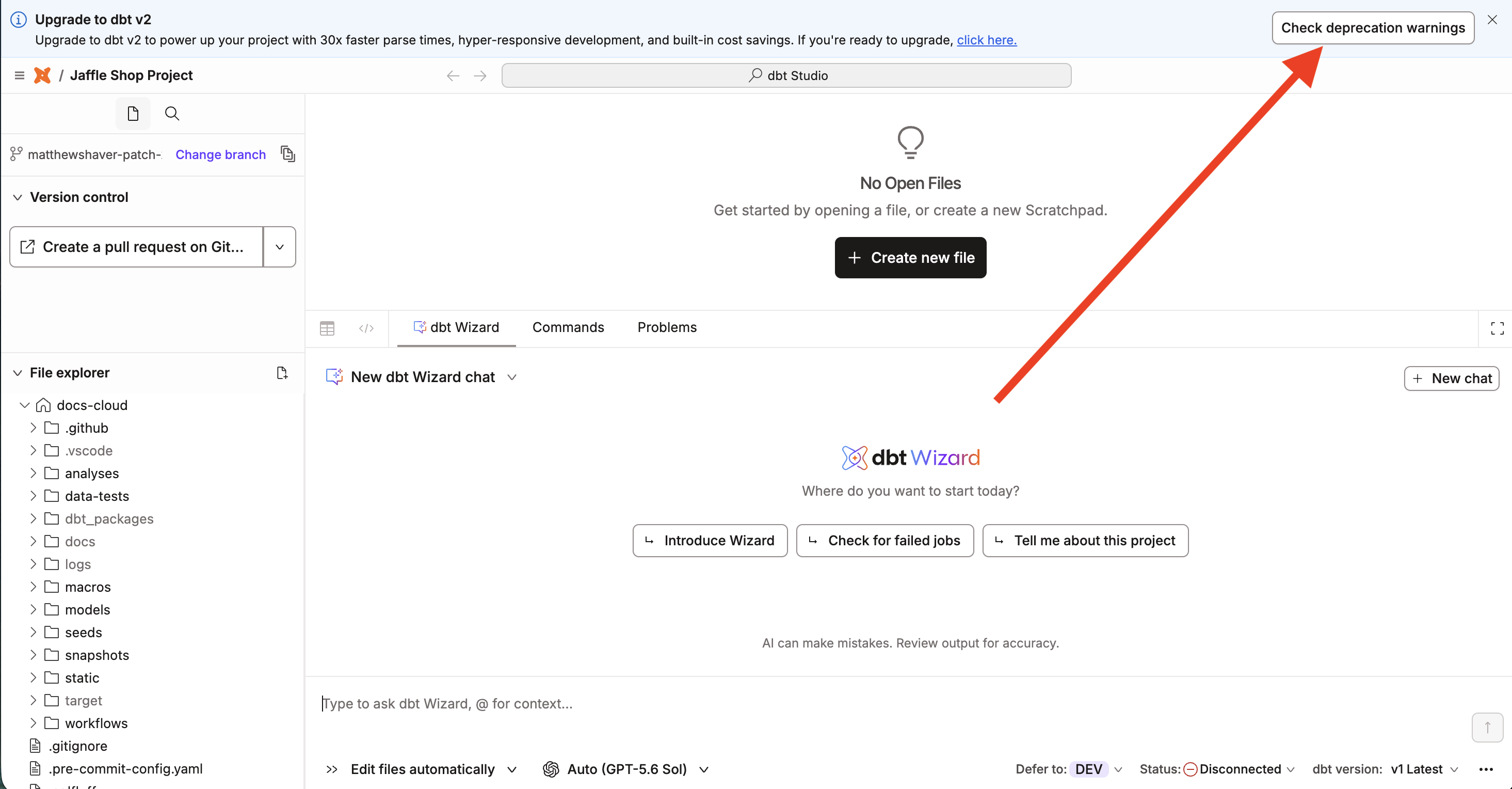 Begin the process of parsing for deprecation warnings.