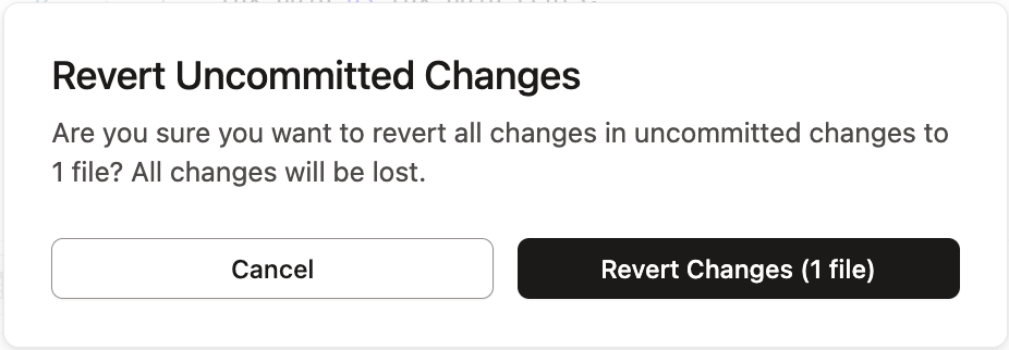 The Commit Changes modal is how users change their branch.