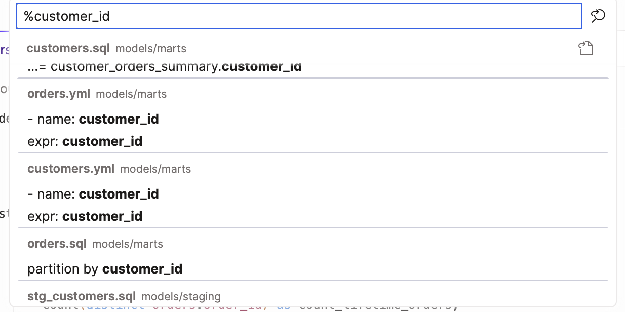 Search for text.