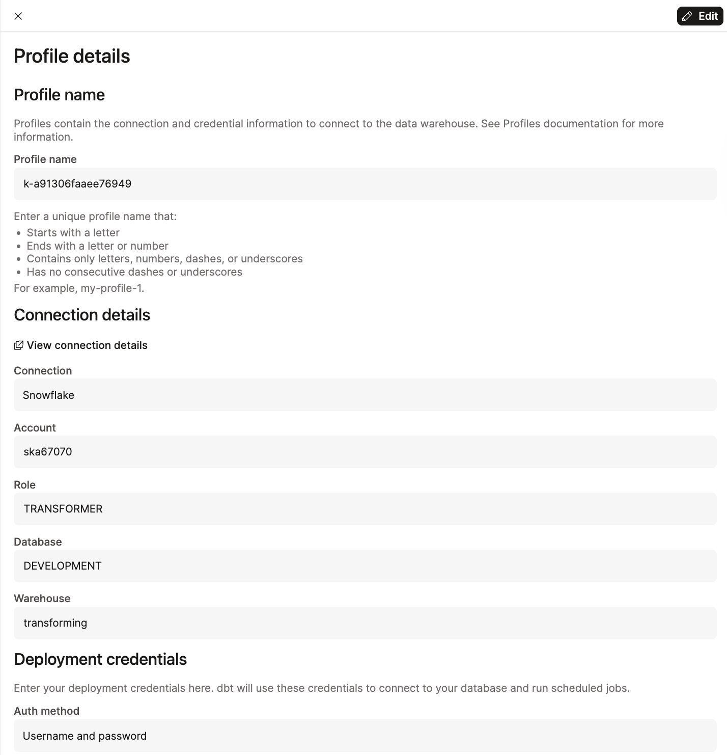 Sample of a configured profile. Sample of a configured profile.