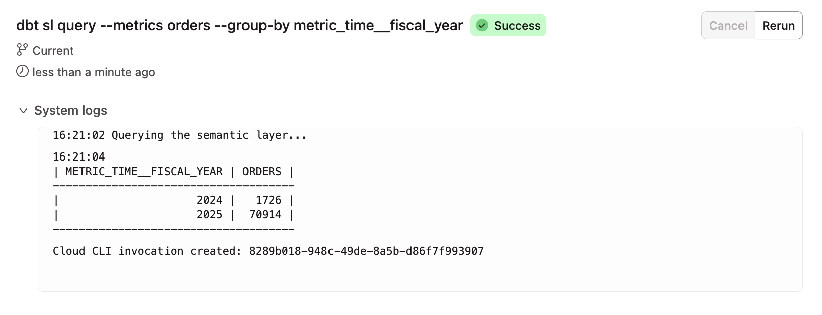 Validate the custom calendar metrics and time spine output in the Studio IDE