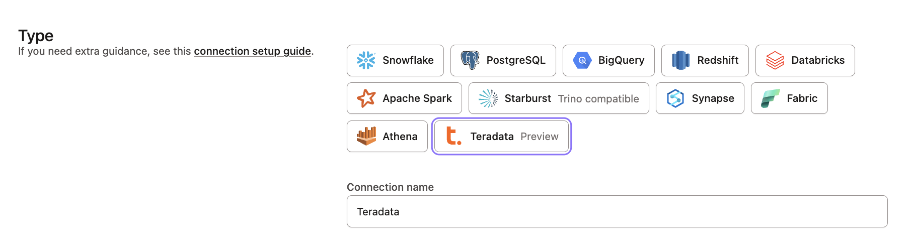 dbt - Choose Teradata Connection dbt - Choose Teradata Connection